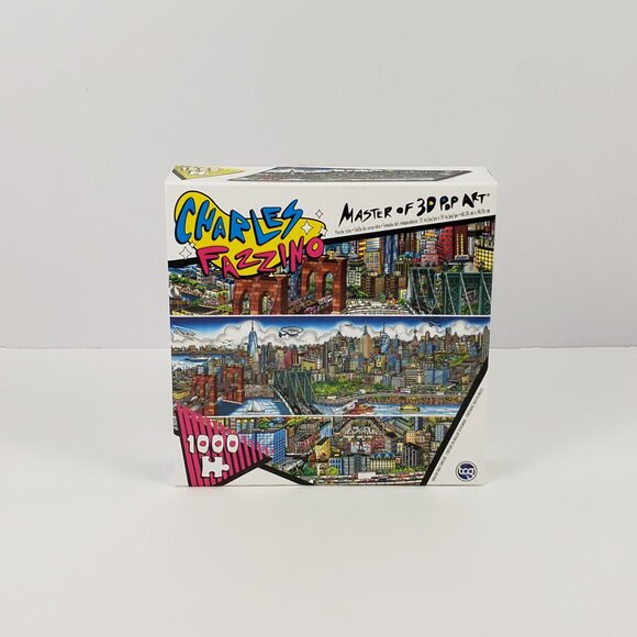 Puzzle 1000 pc Along The East River Charles Fazzino 27x19 TCG Toys 3D Pop Art - Picture 3 of 14